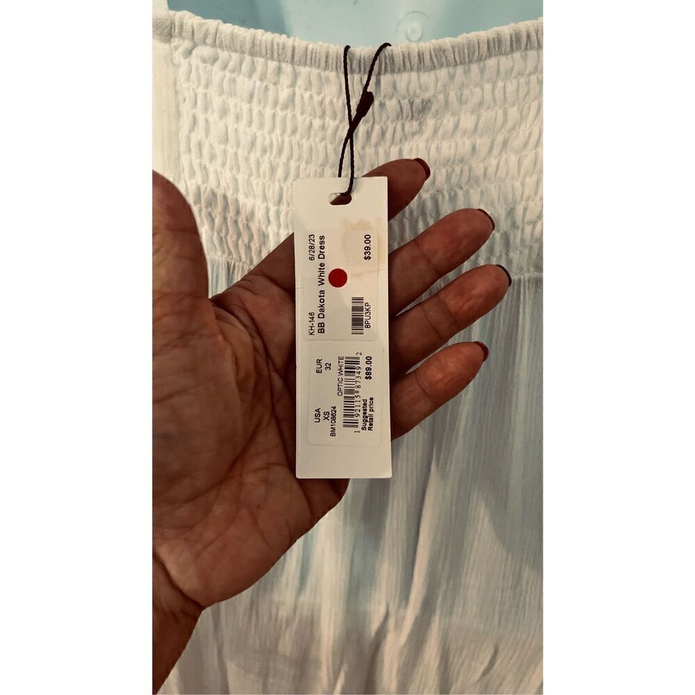 BB Dakota Ready Yacht Dress White Gauze Womens Dress Womens SZ XS New - Picture 10 of 15
